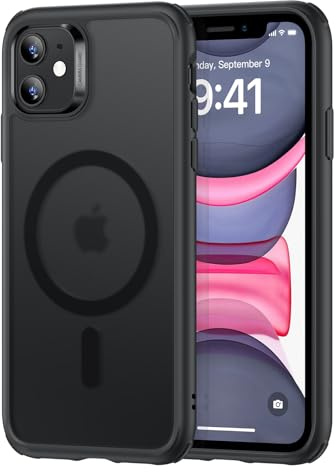 ESR für iPhone 11 Hülle für MagSafe, Vergilbungsschutz, Mattschwarz | Vergilbungsschutz, Ultraskinny, 3X Militär-Sturzschutz, Magnetische Handyhülle, Stoßdämpfend, Kratzfest