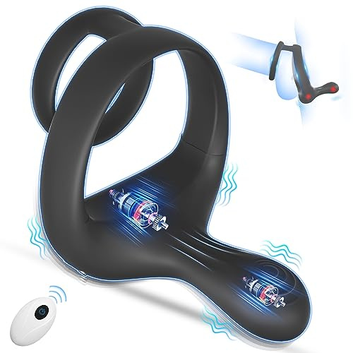 3 IN 1 Anello Vibrante Pene per Coppia, Vibratori Sex Toys per Stimolare il Testicolo e Prostata per Uomo, Medical Silicone Penis Ring con 9 Modalità, Morbido ed Elastico, Durevole (YDL-018)