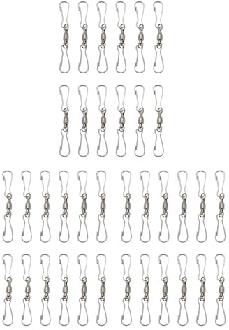 Booso 36 Pack Double Clip Swivel Hooks for Wind Spinners, Hanging Windsock, Wind Chimes Crystal Twisters Supply