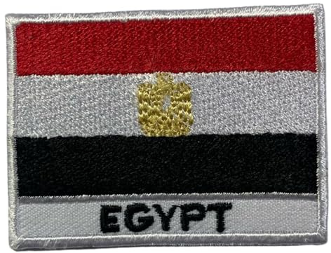 Bebuz Ägypten Flagge mit Namen, bestickt, zum Aufbügeln oder Aufnähen, Stoffreparaturflicken, taktische Militär-Flicken – Emblem