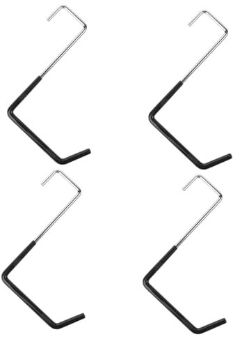 Vaguelly Ganchos De Garaje Para Almacenamiento De Bicicletas y Herramientas Sin Tornillos, Alta Resistencia, Montaje Pared, Uso Garaje, Jardín y Sótano, Pack De 4 Piezas