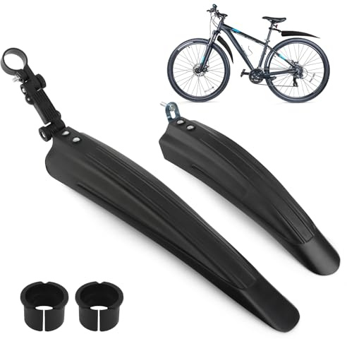 KILDOWS Juego de Guardabarros para Bicicleta de 20 a 26 Pulgadas, Guardabarros Trasero Ajustable para Bicicleta de montaña, Accesorios de Bicicleta de Ciudad de Splash Water Dirt