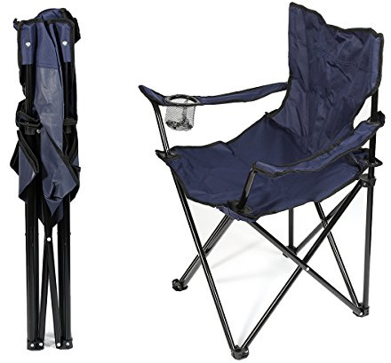 Kedia Chaises de Camping, Chaise de Pêche avec Porte-Boisson, Chaise Pliante D'extérieur Multifonctionnelle - Idéale Plage, Camping, Pique-Nique (Bleu foncé-B)