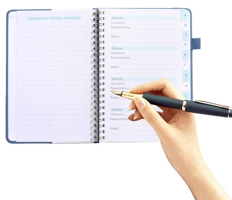 Carnet de mots de passe – Carnet de poche compact de stockage de connexion, format A6, suivi de compte Internet, coffre de données personnelles, garde d'accès sécurisé, journal d'enregistrement de