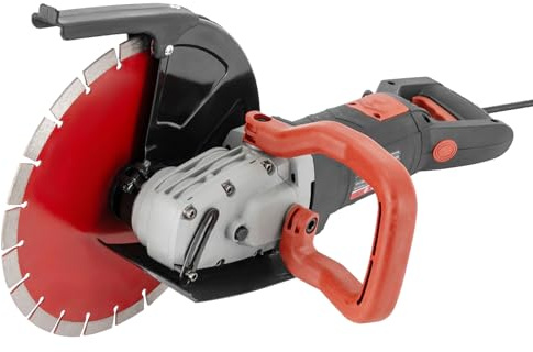 Scie à béton électrique 3000 W 4300 tr/min - Coupe-pierre - 300 mm - Diamètre du disque - Lame diamantée - Profondeur de coupe de 110 mm - Avec 2 lames de scie et pompe d'extraction d'eau