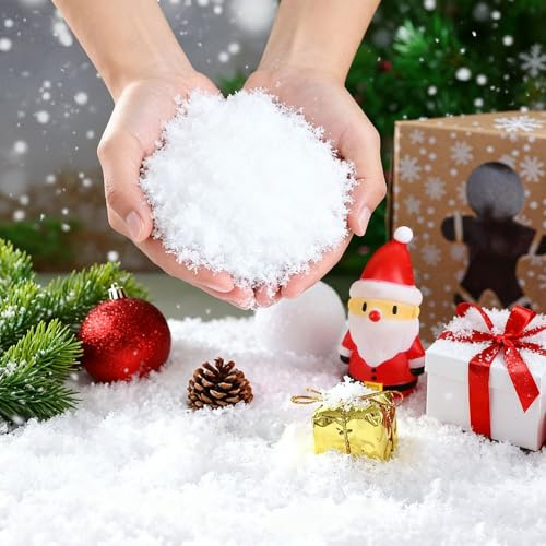 White Artificial Snowflakes,Fake Snow Decoration,Christmas Faux Snow for Winter Wonderland,Winter Weddings,Holiday Decor(50g Bag)