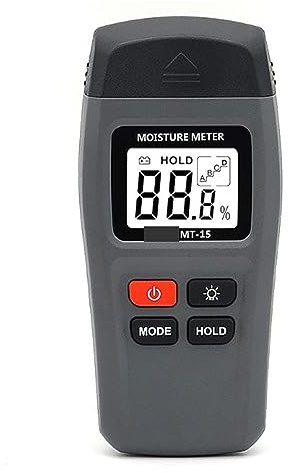 Humidimètre, MT15 bois humidimètre testeur d'humidité du bois hygromètre bois détecteur d'humidité arbre densité numérique LCD testeur gris