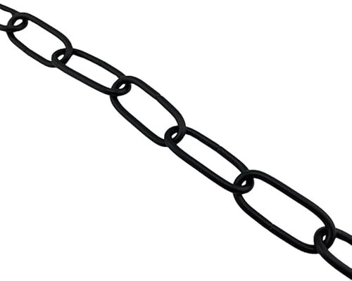 ORION LIGHTSTYLE Cadena para lámpara de araña, cadena de 1 m, cadena de eslabones para lámparas de araña, cadena de hierro, cadena de eslabones redondos, metal (negro, 4 mm)