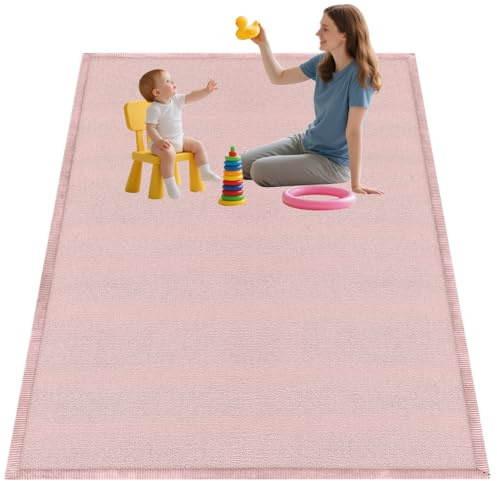 Alfombra Juegos Bebes Acolchada 150 x 180 cm, Alfombra Gateo Bebe Antideslizante Lavable Pelo Corto 2 CM de Espesor, Alfombra Infantil, Alfombra De Habitacion Bebe, Adecuadas para Gatear y Jugar