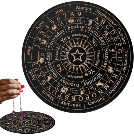 Tablero De Adivinación | Tablero De Madera Esotérico con Letras Y Puntero | Juego De Ouija para Adivinación para Y Reuniones