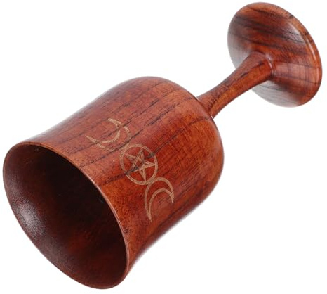ibasenice Cáliz de Madera Marrón y Decoración del Hogar Diseño Retro para Ceremonias Religiosas Adecuado para Rituales y Objetos Espirituales