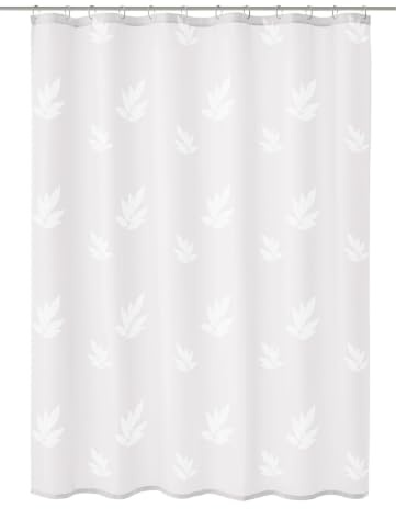 Kleine Wolke Duschvorhang Textil Canton Schneeweiß 180 x 200 cm | OEKO-TEX zertifiziert, wasserabweisend, verstärkte Ösen, mit Beschwerungsband, weiches Textilgewebe, maschinenwaschbar