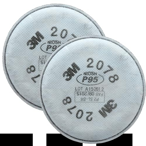 3M Filtro respiratore P95 2078, 1 paio, aiuta a proteggere da particelle a base di olio e non olio, livello di fastidio organico vapore/acido gas