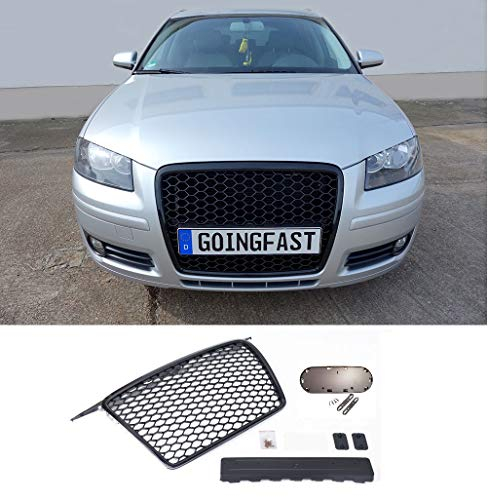 Calandre Grille Noir Brillant Nid D'abeille Sans Sigle compatible avec A3 8P 8PA 05-08