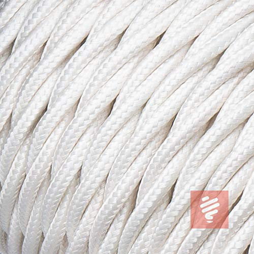 Textilkabel für Lampe, verseilt (geflochten), dreiadrig - 3x0,75mm², Elfenbein (Weiß) - 3 Meter