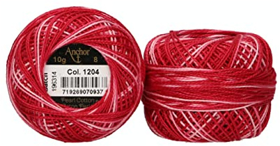 Anchor 4591008-01204 brodergarn, 100% bomull, 1204, tjocklek 8, 82 m, 16 gram