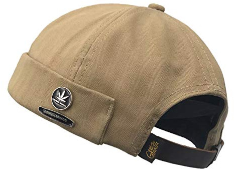 CMUNDLJQ Evetin Docker-mössa, justerbar sjömansmössa, hamnmössa, bikerkeps, baseballkeps, docker-keps, året runt, bärbar hatt, brimless hatt, rullad manschett, harbour hatt, 010 khaki, M