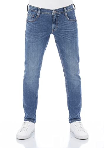 MUSTANG Jeans Herren Stretch Oregon Tapered Fit Jeanshose Hose Denim, Größe:W 38 L 30, Farbvariante:Medium Blue Denim (313)