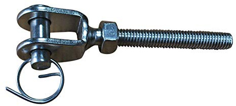 Turnbuckle Fork End in 316 Stainless Steel, Including Cotter Pin and Ring Pin - M12 Right-Hand Thread - Pack of 10