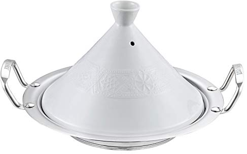 Tajine da cucina tradizionale marocchina in ceramica con fondo in acciaio inox, Ø 34 cm