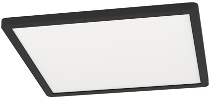 EGLO connect.z Smart-Home LED Deckenleuchte Rovito-Z, L x B 29,5 cm | ZigBee, App und Sprachsteuerung Alexa, warmweiß-kaltweiß, RGB Backlight, dimmbar, Deckenlampe schwarz