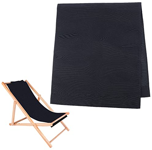 AHANDMAKER Stuhlersatzstoff, Schwarz Casual Simple Beach Chair Ersatz Ersatzstoff Für Home Beach Chair Protect Ersatz (11.35x4.35cm/44.69x17.13inch)