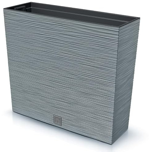 Blumenkasten Blumentopf Balkonkasten Pflanzkasten Blumenkübel Furu Tannennadeln Design Pflanzgefäß Tower 77cm x 69cm mit Pflanzeinsatz (Grau Furu)