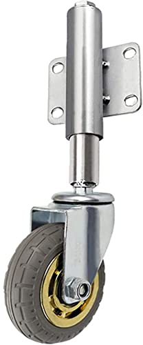 NLAVW 4-Zoll-Gate-Rad, gefederte Lenkrolle, schwere Rollen, Möbelgummi-Gate-Rollen, höhenverstellbar 30/60 mm