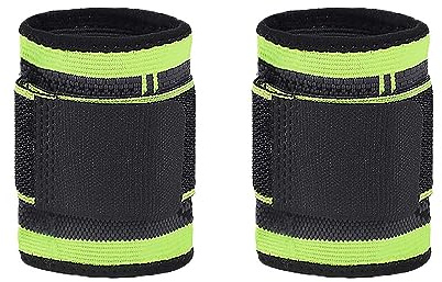 Sefexn Handgelenkschlaufe, Kompressions-Handschlaufe, Fitness, Gewichtheben, Verstauchung, Sehnenentzündung, Karpaltunnelgelenk, verstellbare Handschlaufe, 2 Stück (L, Grün)