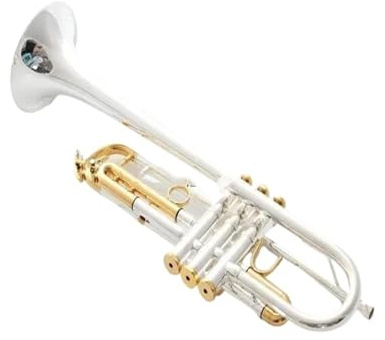 Professionell Trompete Orchester Einsteiger mit Lederetui Profi Trompeteninstrument Trompete B-Dur Messing versilbert
