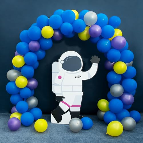 PARTY PARTY Ballongirlande Party Deko aus 100 Luftballons inkl. 5m Band und 60 Klebepunkten (Weltall)
