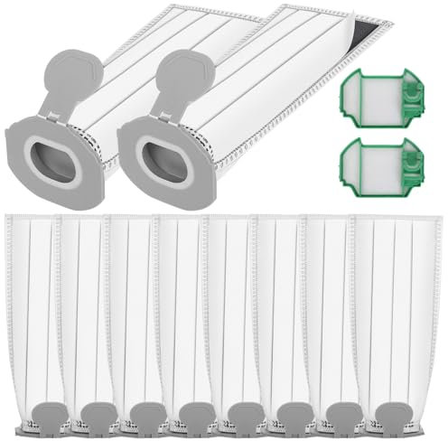 Kit 12 Sacchetti in Microfibra compatibile per Folletto VK7S VK7 FP7S FP7-12 Sacchetti Aspirapolvere + 2 Filtro Motore
