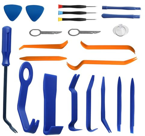 Car Trim Removal Tool Kit, 22 Pcs Plastic Pry Tool Trim Removal Tools, Auto Door Panel Trim Removal Tool Set, Car Stereo Audio Radio Removal Tools, Car Upholstery Fastener Terminal Remover Tool Kit