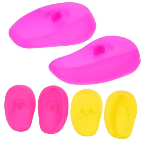 NULYLU 3pares Cubiertas De Oído De Silicona Para Teñir El Cabello De Protección Para Salón Gorro De Oído Antimanchas Para Coloración y Permanentes Herramienta De Belleza y Morado