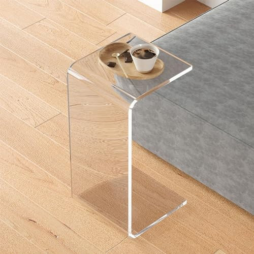 LBLFEBD C-förmiger Beistelltisch, Acryl-Beistelltisch, Acryl-Nachttisch, modischer, durchsichtiger Sofa-Beistelltisch, Snacktisch, moderner Nachttisch für Wohnzimmer, Schlafzimmer, Heimdekor