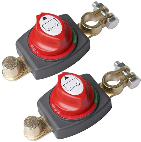 2 Stück Batterie Trennschalter 12V, Auto Hauptschalter, Stromschalter, Battery Isolator Switch für Auto LKW Boot