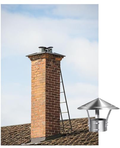 GUIXAN Schornsteinhaube, Schornsteinkappe, wetterfeste verzinkte Regenkappe, kegelförmige Schornsteinkappe, Regen- und Schneeabdeckung, Vogelschutz Oben gegen Fallwind, runde Abgaskappe,