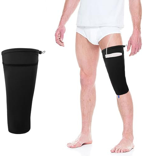 Beinbeutel für Katheter, verstellbare Katheterhüllen für Frauen oder Männer, Urinbeutelhalter für das Bein, Urinableitungsbeutel für die Beine, Foley-Katheterbeutelhalter (Schwarz, S)