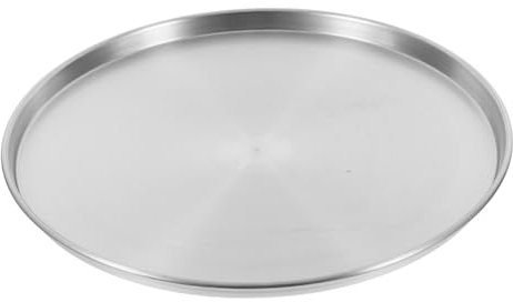 KOCKSHION Molde Para Pizza De Acero Inoxidable Redondo De Bandeja Plana Para Horno Para Cocinar Al Vapor Asar Pizza Servir Aperitivos o Comida De Camping Utensilios Antiadherentes De Metal