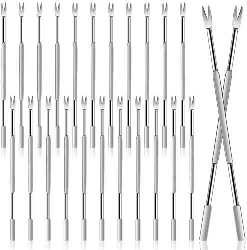 24 Pcs Seafood Forks Set, Stainless Steel Pick Lobster Crab Leg Tool | Lobster Crackers and Picks, For Crab Leg, Oysters, Scallops, Shellfish Tool Cracker, Dishwasher Safe Silver Nut Fork