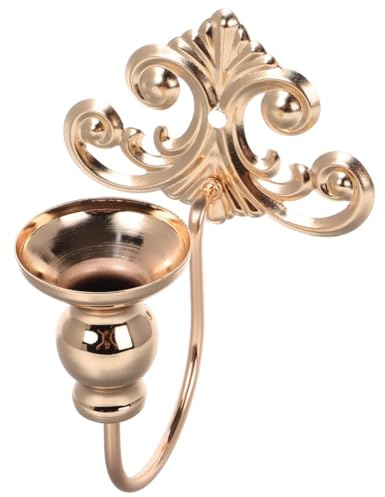 CVUTOVO Eleganter Kerzenhalter aus Eisen mit Dekorativer Wandhalterung Sicher und Stilvoll für Esszimmer und Housewarming Goldfarbene Metallwanddekoration für Wohnräume