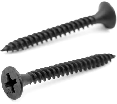 Design61 200x Schnellbauschrauben 3,5 x 35 mm Rigipsschrauben Feingewinde Trompetenkopf PH-2 Kreuzschlitz Gehärteter Stahl Phosphatiert Schwarz Gipskartonschraube Gipsplattenschrauben