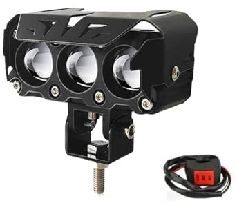 Hgkqbomb Fari Fendinebbia Proiettore Per Moto A Due Colori Faretto A LED Fendinebbia Ausiliario Lampada Per Camion E UTV Fendinebbia Auto(3 lens A)