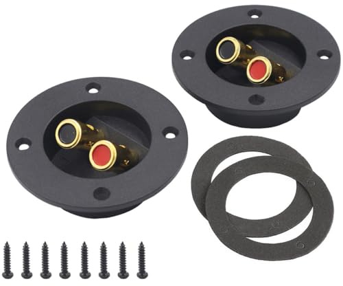 VILLCASE 2pcs Speaker Wire Connector Speaker Terminal Cup with Gold-plated Contacts Abs Zinc Alloy Construction Optimal Signal Transmission Anti-aging for Car Audio