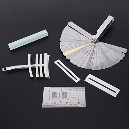 Wakects Set de Herramientas para Guitarra, Regla de Altura de Cuerdas, Calibrador de Altura, Medidor de Radio, Protectores de Diapasón, Lijador, Calibrador de Láminas de 32 Piezas con