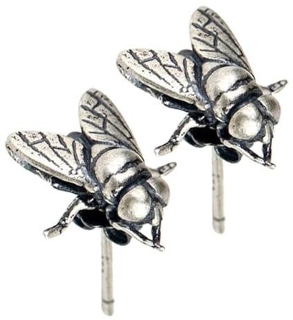 TOYANDONA Boucles D'oreilles Forme Mouche en Argenté S925 Puces pour Femmes Style Punk Délicat, Augmentant la Durée de Vie et Résistantes à L'oxydation, Usage Quotidien