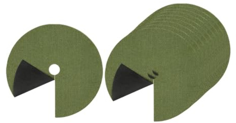FewNvWa 10 Stück Rasenschutzmatten, Baumschutzmatten, robuste Wurzelschutzmatten, Landschaftsvlies-Mulchringe für den Gartenbau, Black Green L