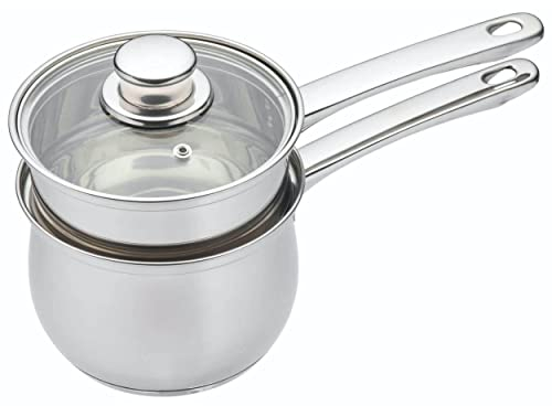 KitchenCraft Induction Bain Marie/Double Boiler Porringer, Stainless Steel Bain Marie in Gift Box, 16 cm (6.3''), Silver