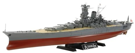 Tamiya 300078030-1:350 Jap. Yamato 2013 Schlachtschiff,originalgetreue Nachbildung, Plastik Bausatz, Basteln, Modellbausatz, Zusammenbauen, unlackiert