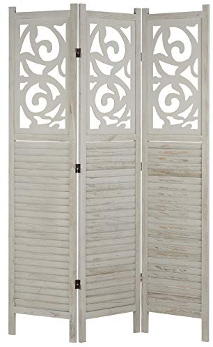 Hartleys 3 Panel Decorative Wooden Room Divider - Choice of Colour